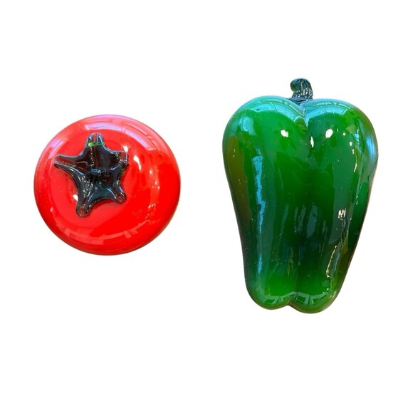 Vintage Glass Lot of 10 Pcs Vegetables & Fruits Murano Style Art Deco - Picture 7 of 11